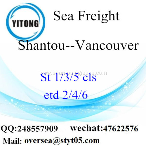 Shantou Port LCL Consolidation To Vancouver